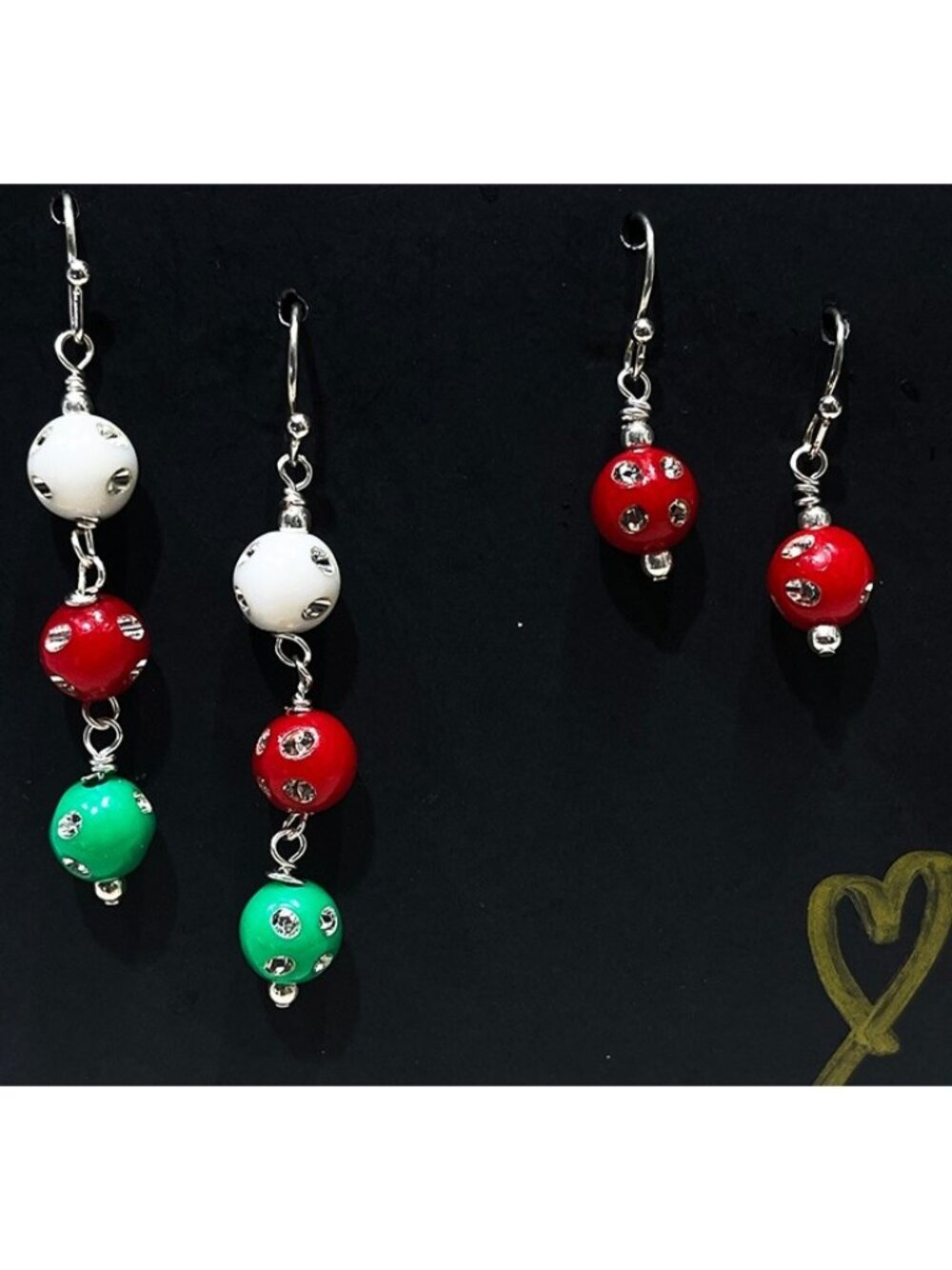 Mother & Daughter Christmas Dangling Earrings—Pierced & Clips